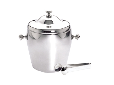 Double Wall Ice Bucket with Cover and Tong