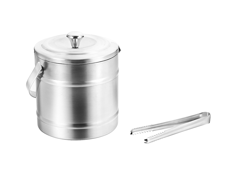Double Wall Ice Bucket with Cover and Tong WNK First In Food Service